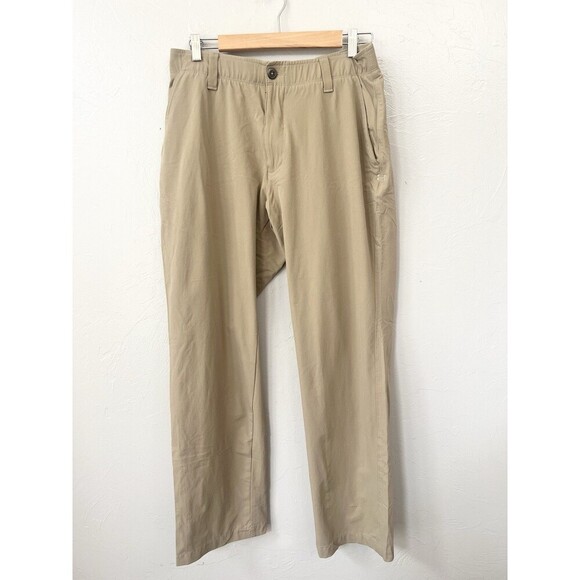 Under Armour Performance Golf Pants Mens 36x32 Chino Beige Travel Classic - Picture 1 of 10